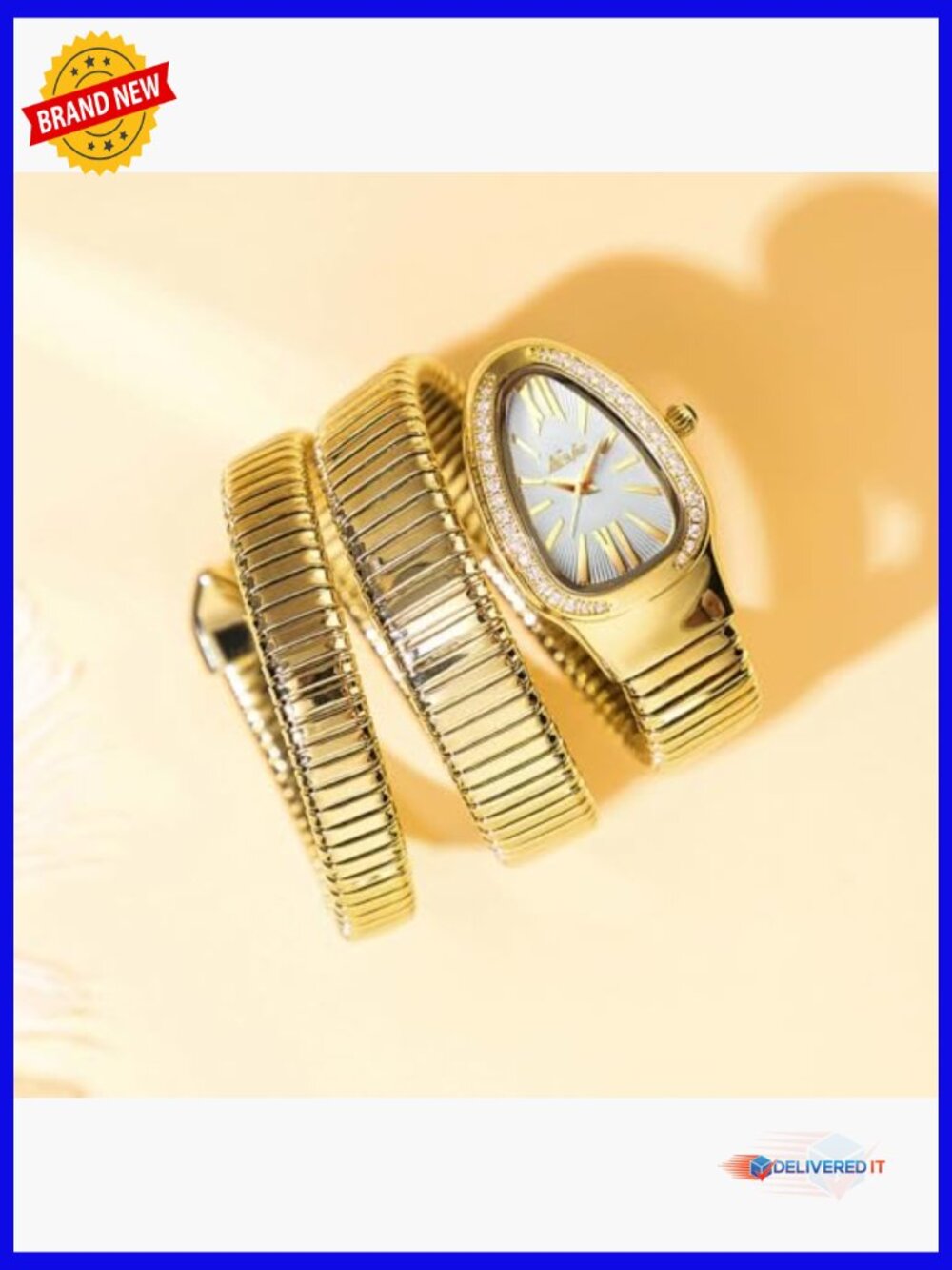 Women's Quartz Wrist Watch with Rhinestones Light Luxury Bracelet Clock - Picture 4 of 7